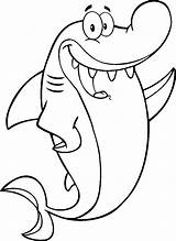 Cartoon Requin Sharks Sayfaları Boyama Kleurplaten Waving Flamingo sketch template