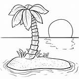 Beach Coloring Pages Tropical Getdrawings sketch template