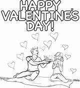 Couple Coloring Valentine Printable Valentines Click sketch template