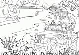 Safari Coloring Pages Animals Jungle African Drawing Animal Clipart Adult Print Color Jeep Kids Printable Template Popular Library Clip Search sketch template