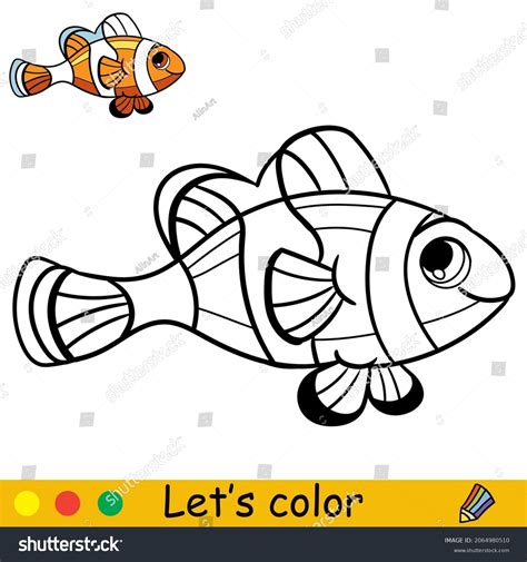 tropical clown fish coloring book preschool stock vector royalty