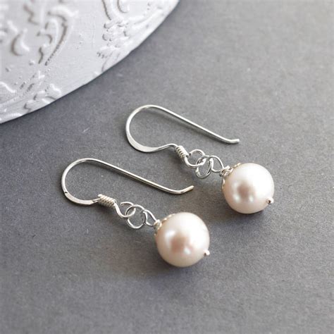 silver pearl drop earrings by martha jackson sterling silver