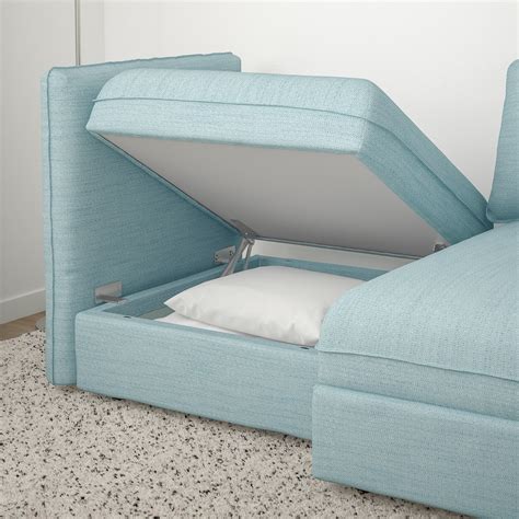 vallentuna sofa modular   sofa cama  almacenajehillared azul claro ikea