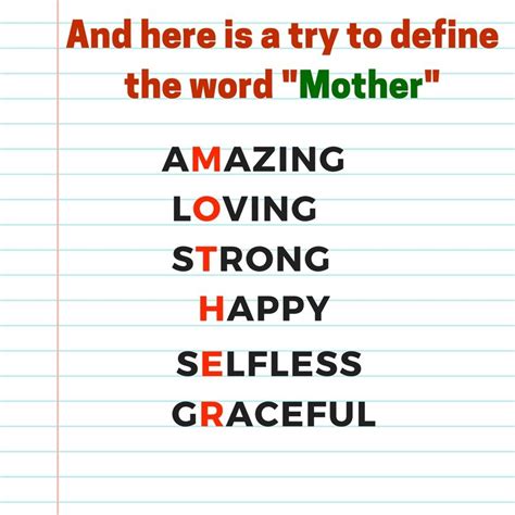 And Here Is A Try To Define The Word Mother Motherandson Mama