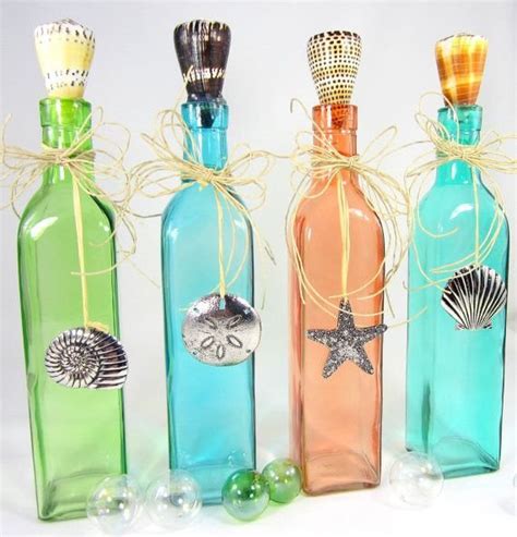 Decorate Colored Glass Bottles Amazing Nautical Decorating
