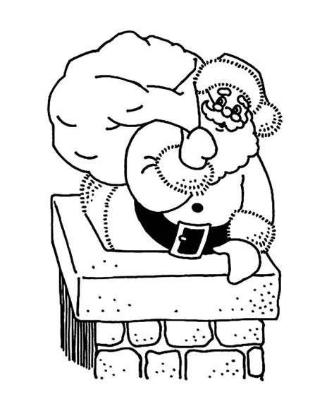 santa claus    house  chimney coloring pages