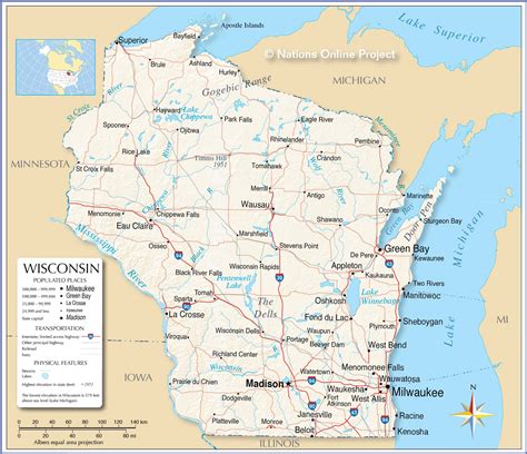 reference maps  wisconsin usa nations  project