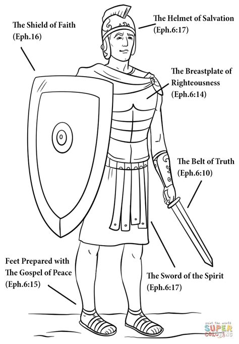 armour  god coloring page coloring pages