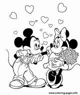 Coloring Pages Mickey Disney Minnies Kissing 42bd Hand Printable Print sketch template