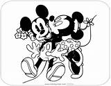 Minnie Valentine Mickey Coloring Pages Disney Kissing Disneyclips Classic sketch template