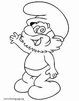 Smurf Papa Coloring Pages Smurfs Print Cartoon Schlumpf Drawing Kids Template Stencil Disney Color Sheets Found Adventures Cartoons Popular Animal sketch template