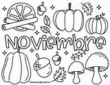 Noviembre Colorear November Para Coloring Hoja Followers sketch template