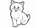 Cat Printable Outline Clipart Clip Cats Coloring Pages Library sketch template