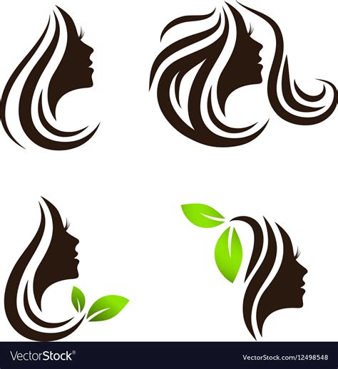 woman beauty and spa salon logo design set vector image