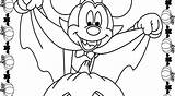 Pages Mickey Mouse Coloring Halloween Vampire sketch template