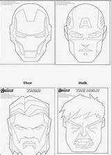 Avenger Printable Masks Avengers Coloring Birthday Party Hulk sketch template