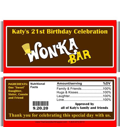 willy wonka themed candy bars personalized   occasion