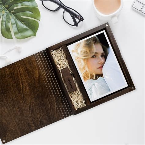 Wooden Album Box For Photos 4×6 Inch And Usb Stick