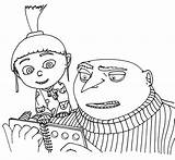 Agnes Despicable Gru Reads Book Pages Coloring Pages2color Minions Cookie Copyright sketch template