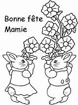 Mamie Meres Mamies Fleurs Fête Lapins Anniversaire Joyeux Colorier Grands Parfait Imprimé Fois Jecolorie sketch template