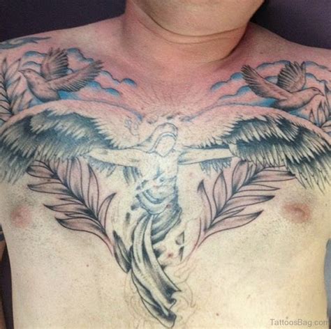 86 Graceful Angel Tattoos For Chest