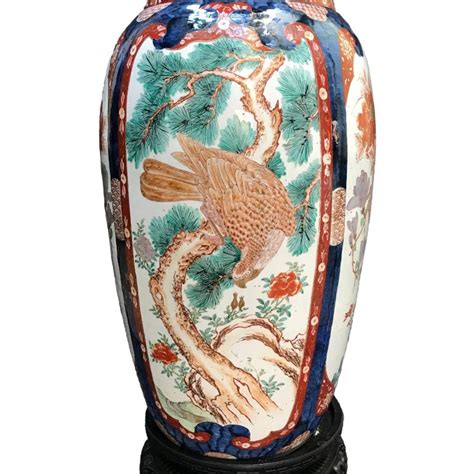 pair  large porcelain vases  century imari japanese vases  inches high  sale  stdibs