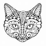 Cat Coloring Pages Adults Face Adult Cats Colouring Color Then These Printable sketch template