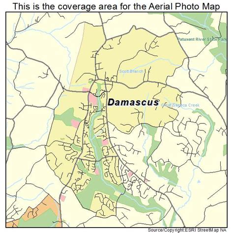aerial photography map  damascus md maryland