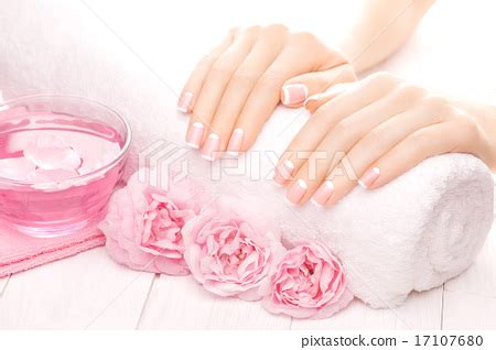 stock photo french manicure  rose flowers spa stock images page