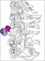 Equestria Girls Coloring Pages Dazzlings Template Pony Little sketch template
