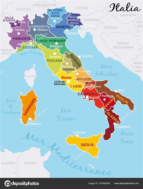 images  kaart italie regios
