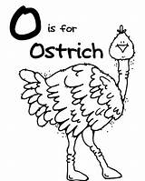 Ostrich Letter Coloring Color sketch template