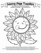 Sunflower Coloring Pages June Printable Summer Tuesday Colouring Kids Flowers Solstice Dulemba Cliparts Clipart Print Color Little Adults Big Library sketch template