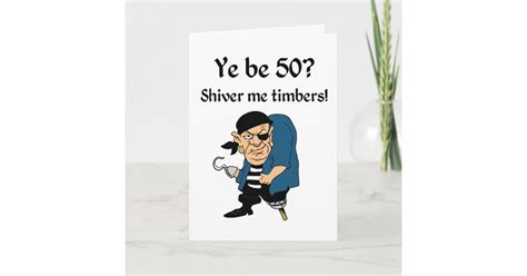 Pirate 50th Birthday Card