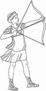 Diana Goddess Hunt Coloring Roman sketch template