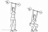 Barbell Overhead Squats sketch template