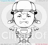 Handy Mad Girl Outlined Coloring Clipart Cartoon Vector Cory Thoman sketch template