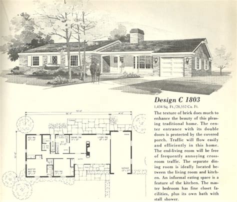 vintage house plans  ranches   shaped homes