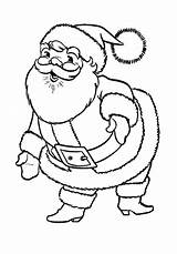 Santa Coloring Claus Pages Funny Fat Big Clause Kids sketch template