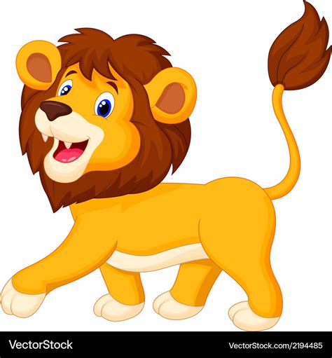 lion cartoon walking royalty  vector image