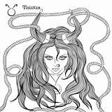 Taurus Astrological Lineart sketch template