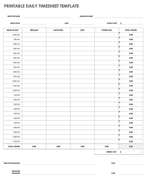 printable timesheets time card templates smartsheet