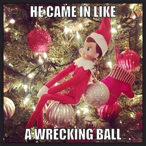 elf on the shelf wrecking ball meme popsugar entertainment