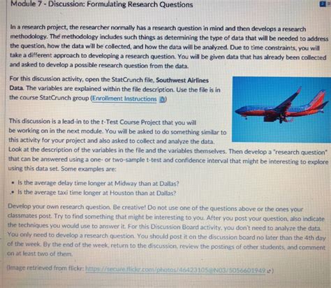 solved module  discussion formulating research questions cheggcom