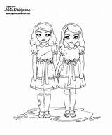 Coloring Pages Twins Shining Choose Board Girl Sheets Shinning sketch template