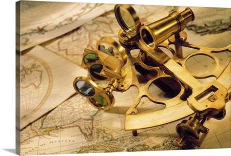 sextant on top of world maps canvas prints canvas print wall wall
