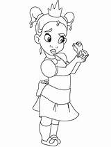 Coloring Tiana Princess Pages Printable Frog Young Little Coloring4free 2021 Girls 1078 Description sketch template