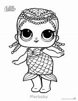 Lol Coloring Doll Pages Surprise Mermaid Merbaby Printable sketch template