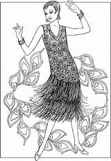 Coloring Pages Fashion 1920s Haven Jazz Creative Age Book Dover Fashions Color Publications Books Adult Colouring Sheets Printable Doverpublications Getcolorings sketch template