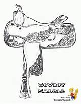 Saddle Western Drawing Coloring Cowboy Getdrawings sketch template